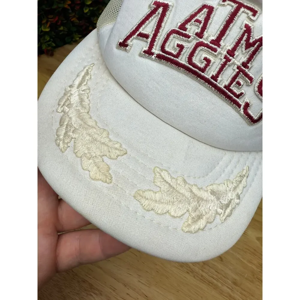 Texas A&M Aggies NCAA Moja Innovations‎ Vintage 80s Hat Embroidered White Maroon